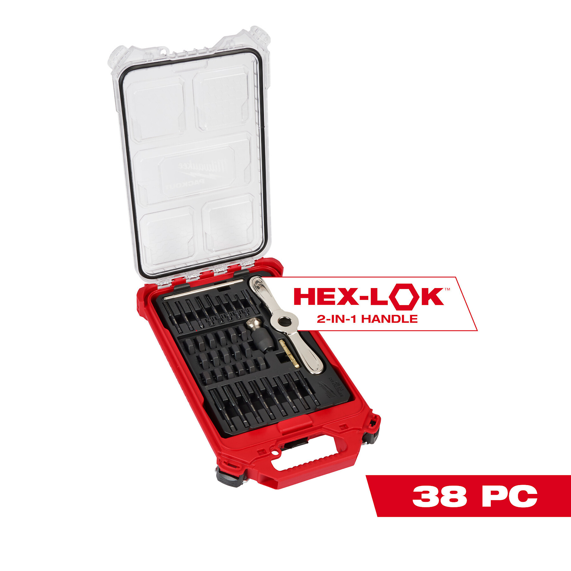 Milwaukee 38-Pc. Metric and Tap Die PACKOUT Set with Hex-LOK 2-in-1 Handle, Model# 49-22-5603